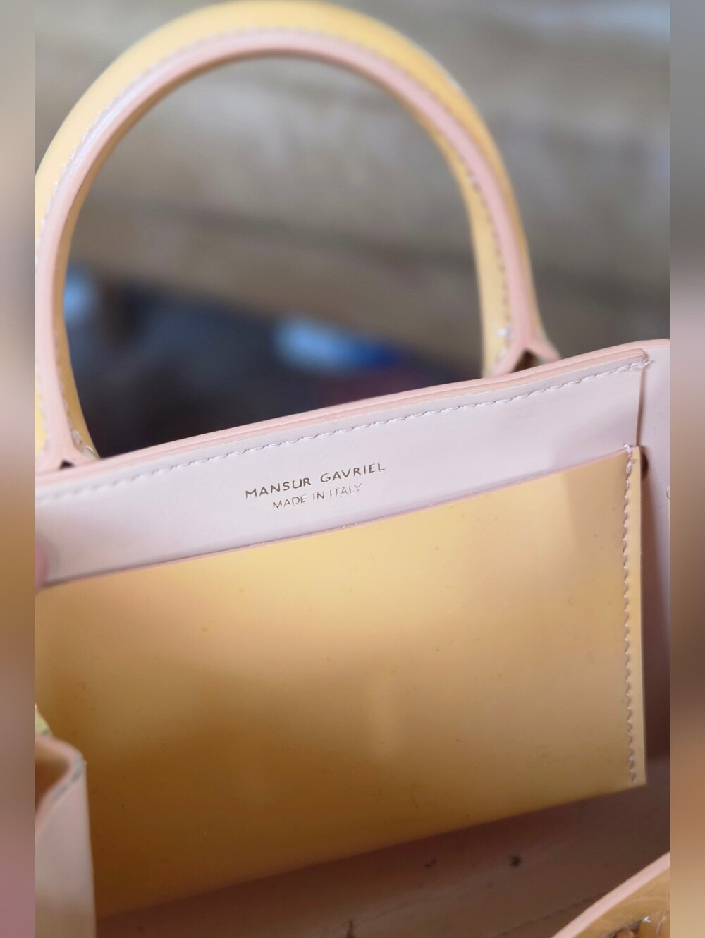 Mansur Gavriel Mini Mini Sun Rosa Patent Leather Crossbody Bag - Picture 5 of 9